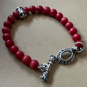 King Baby Studio red coral toggle bracelet